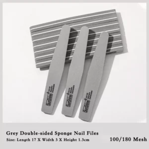 Gray sponge nail files for salon use with grit specification