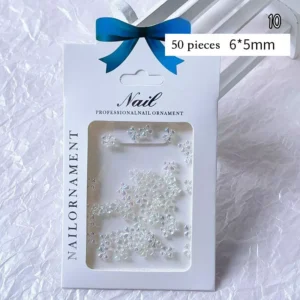Small iridescent bow charms for nail art, 5×5mm resin
