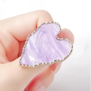 Light purple pearlescent heart-shaped nail mixing ring