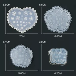 Size comparison of various reusable nail art molds