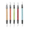 Double-Ended Nail Dotting Tool with colorful rhinestone handles in assorted tips