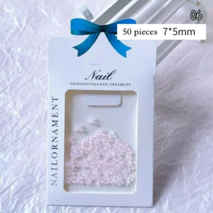 Soft pink resin bows for nail art, bubble style