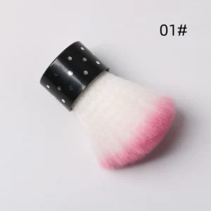 White-to-pink gradient nail duster brush labeled 01#