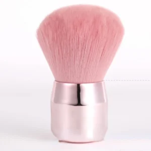Pink synthetic bristle duster brush with metallic pink base