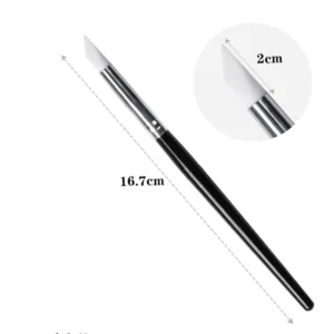 Pointed silicone nail brush with 16.7cm length and 2cm tip