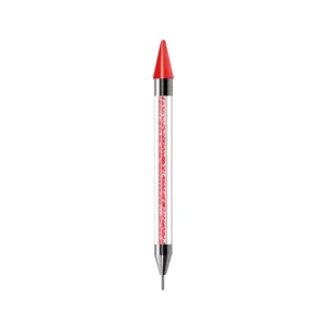 Red crystal nail wax pen with double tips