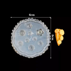 Round silicone mold with varied rose blossom patterns