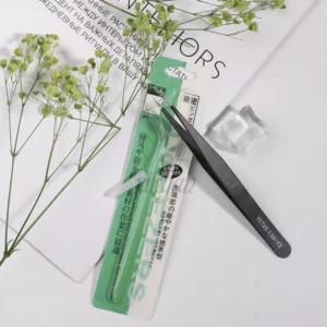 Straight Tip Nail Tweezers shown in sealed retail packaging